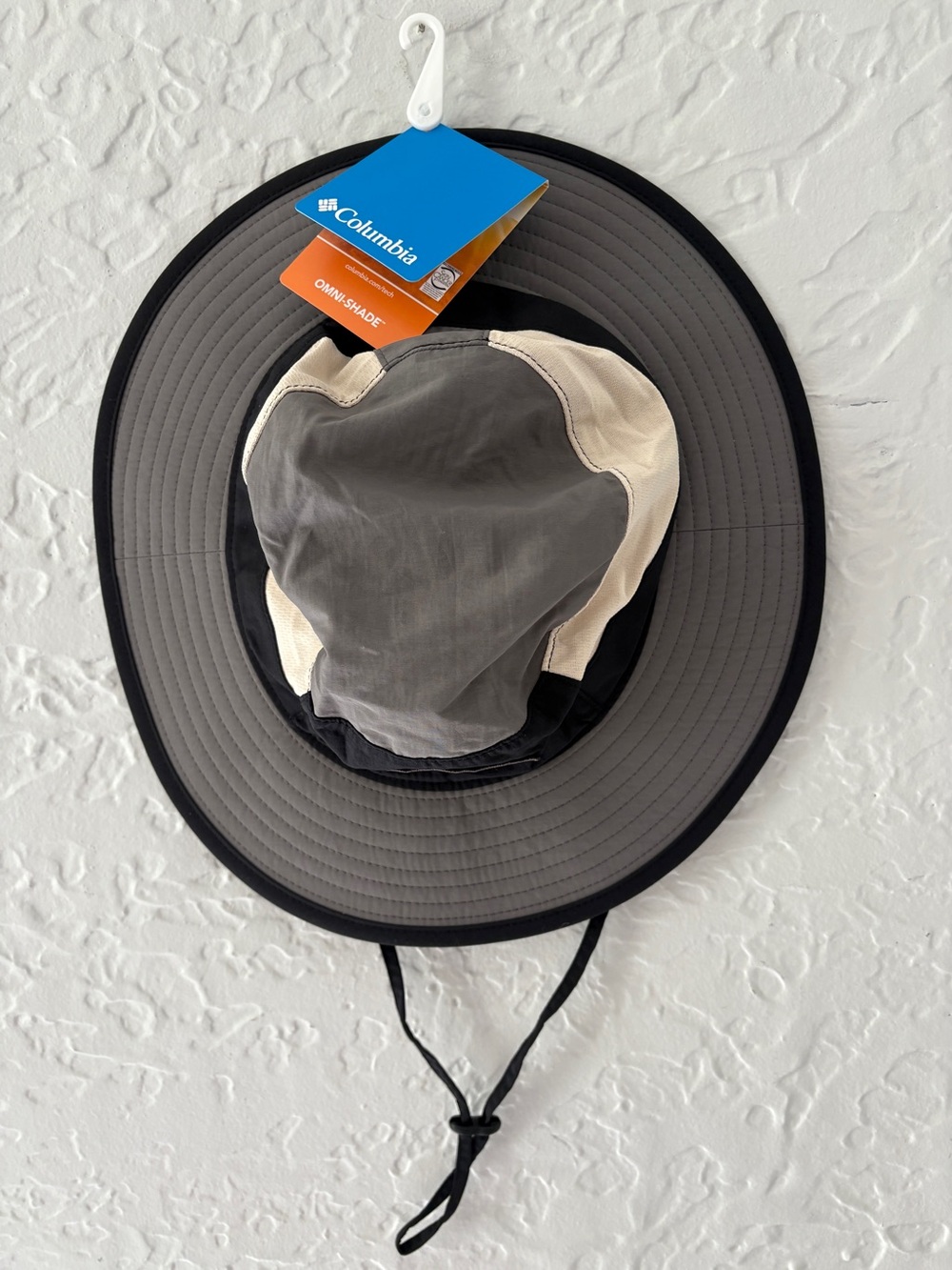 Columbia Wide-Brim Sun Hat in Gray, Cream & Black